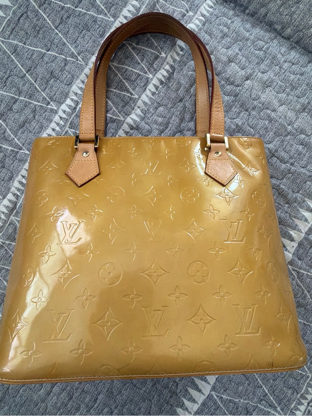 Louis Vuitton Vernis Glossy Caramel Patent Tote